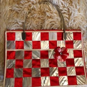 Cute Red and White Checkered Purse